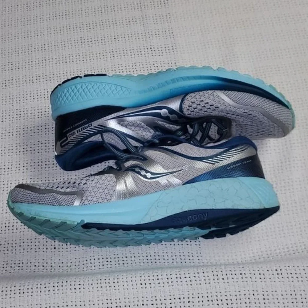 Saucony Omni Iso Support Frame Everrun‎ Sz. 8.5 Blue & Silver Athletic Shoes